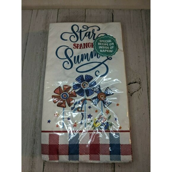 Pioneer Woman Other - 24 Pioneer Woman Paper Napkins Red White Blue Summer Patriotic Pinwheel w Recipe